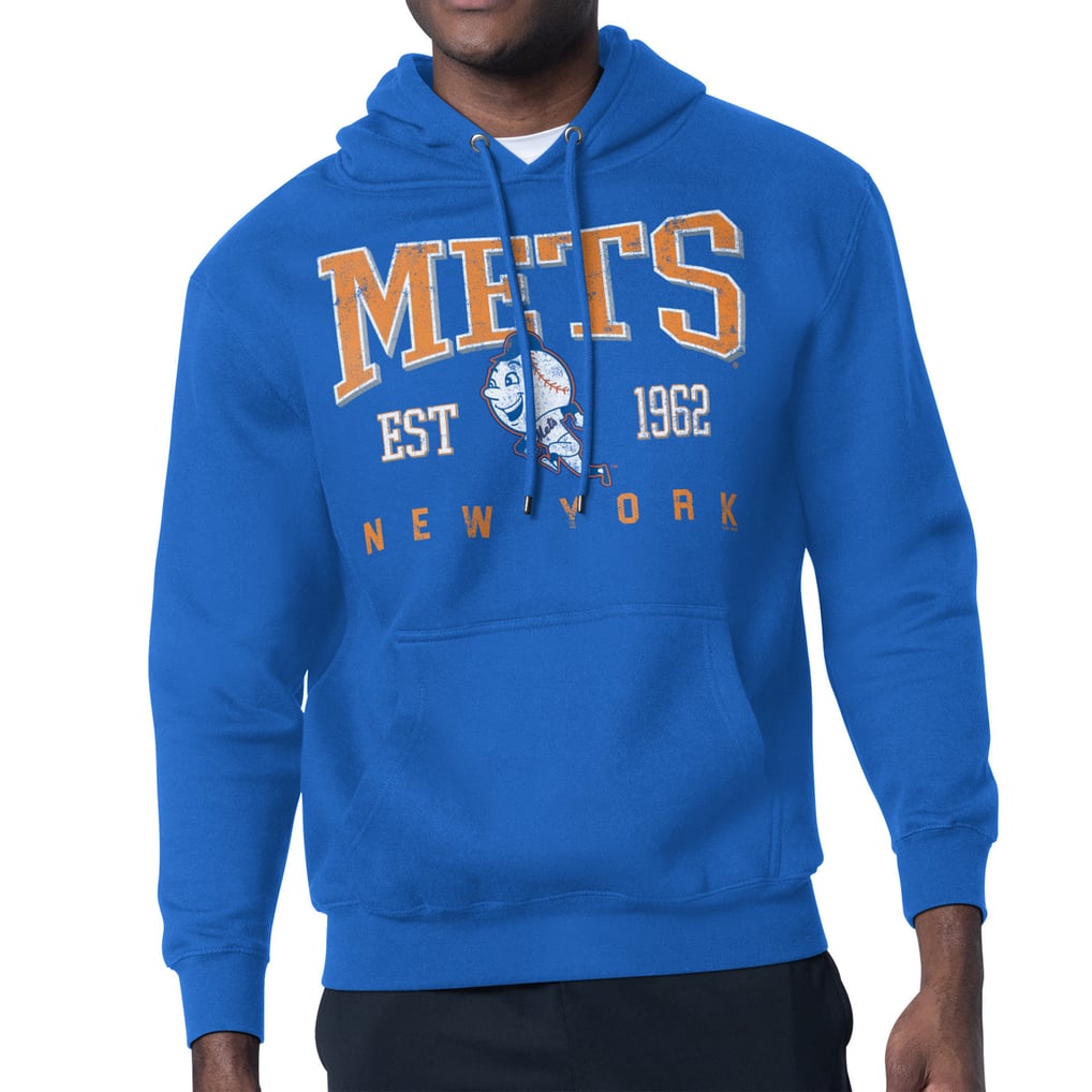 New York Mets Starter Distressed Fleece Pullover Hoodie - Royal